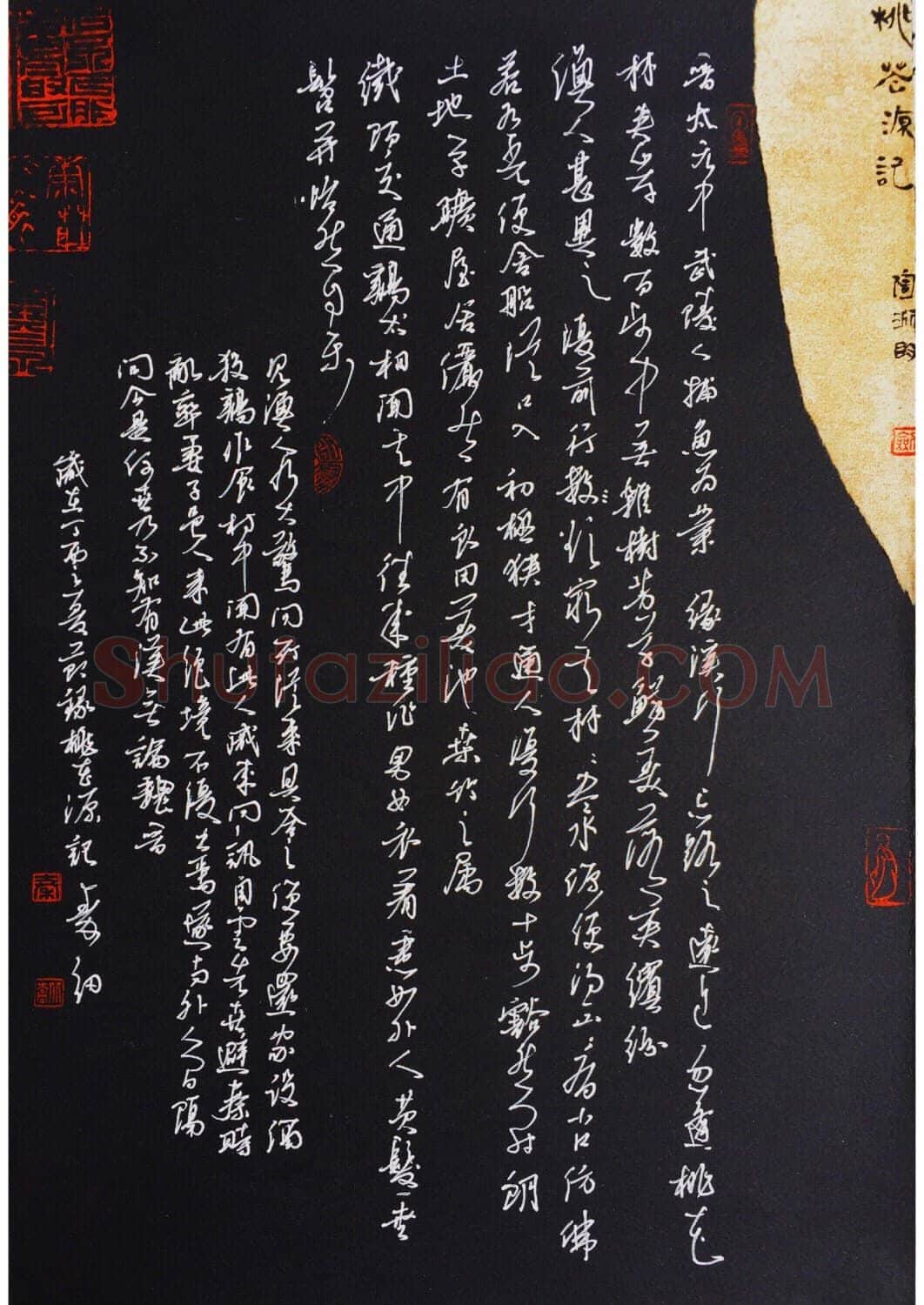 秦剑硬笔草书桃花源记,秦剑硬笔书法作品