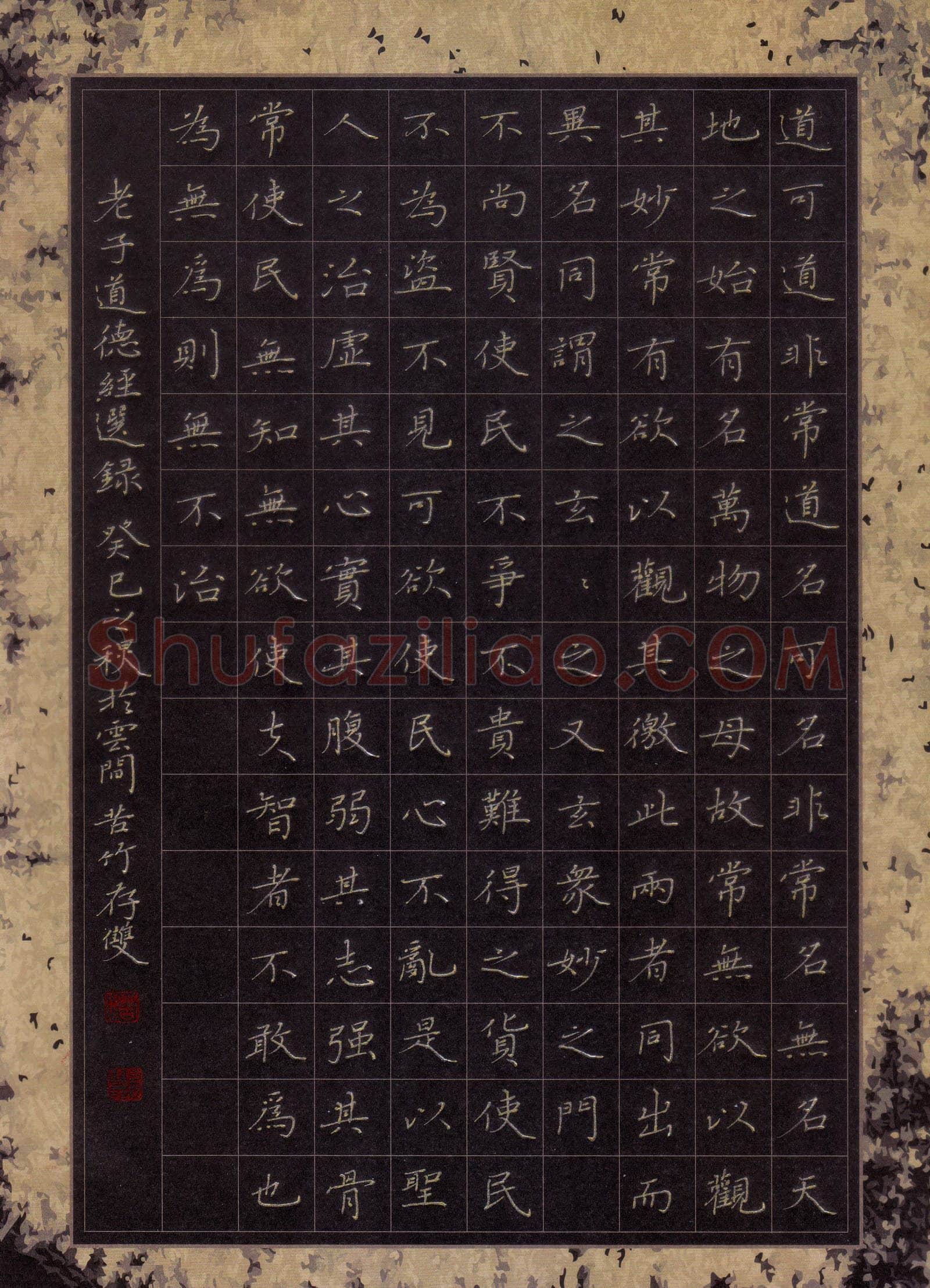 方存双硬笔楷书老子道德经节录,方存双硬笔书法作品