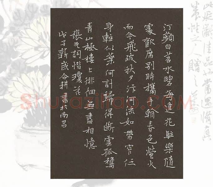 欧阳荷庚硬笔楷书张先词惜琼花,欧阳荷庚硬笔书法作品