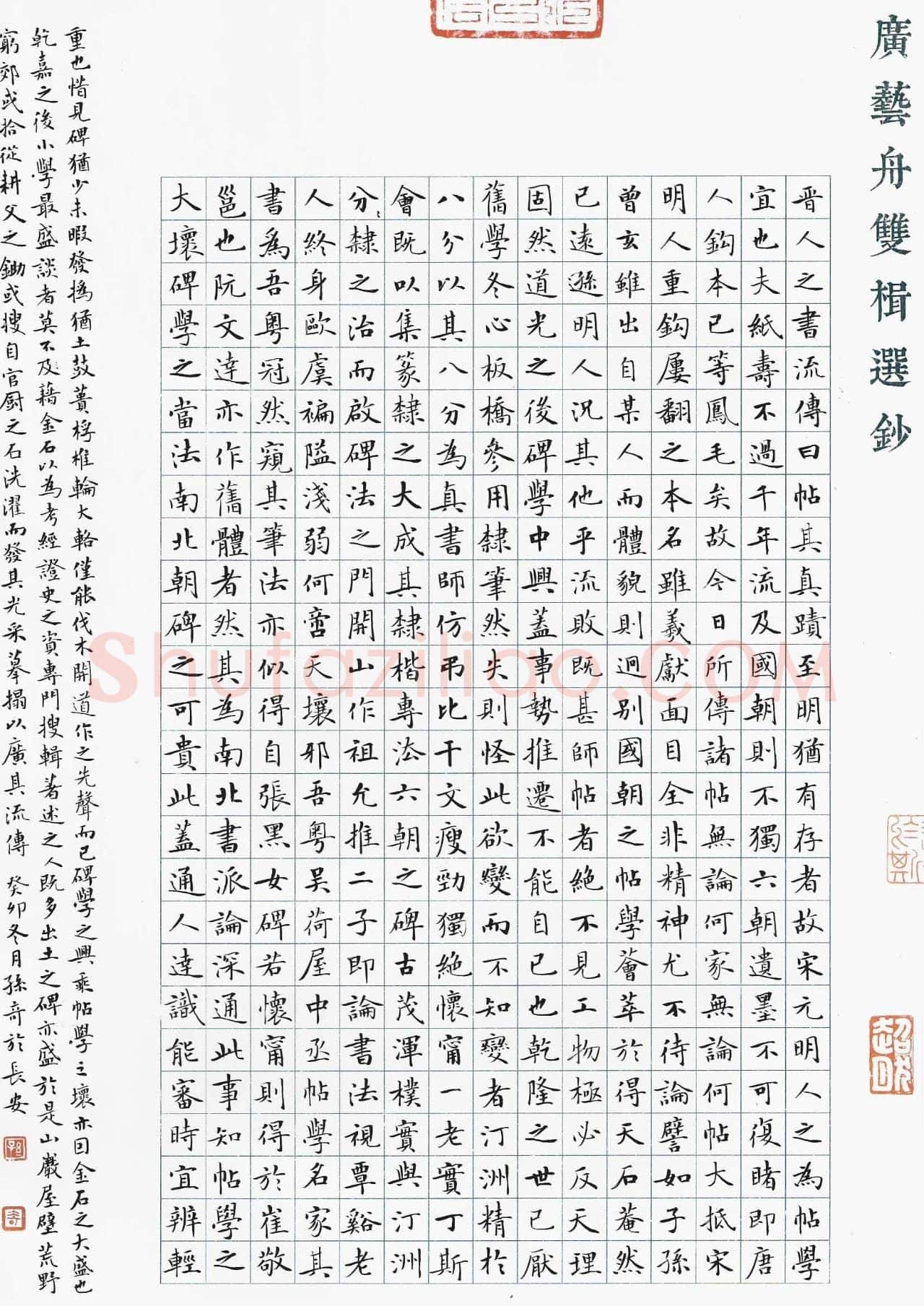 孙奇硬笔楷书广艺舟双楫选抄,孙奇硬笔书法作品