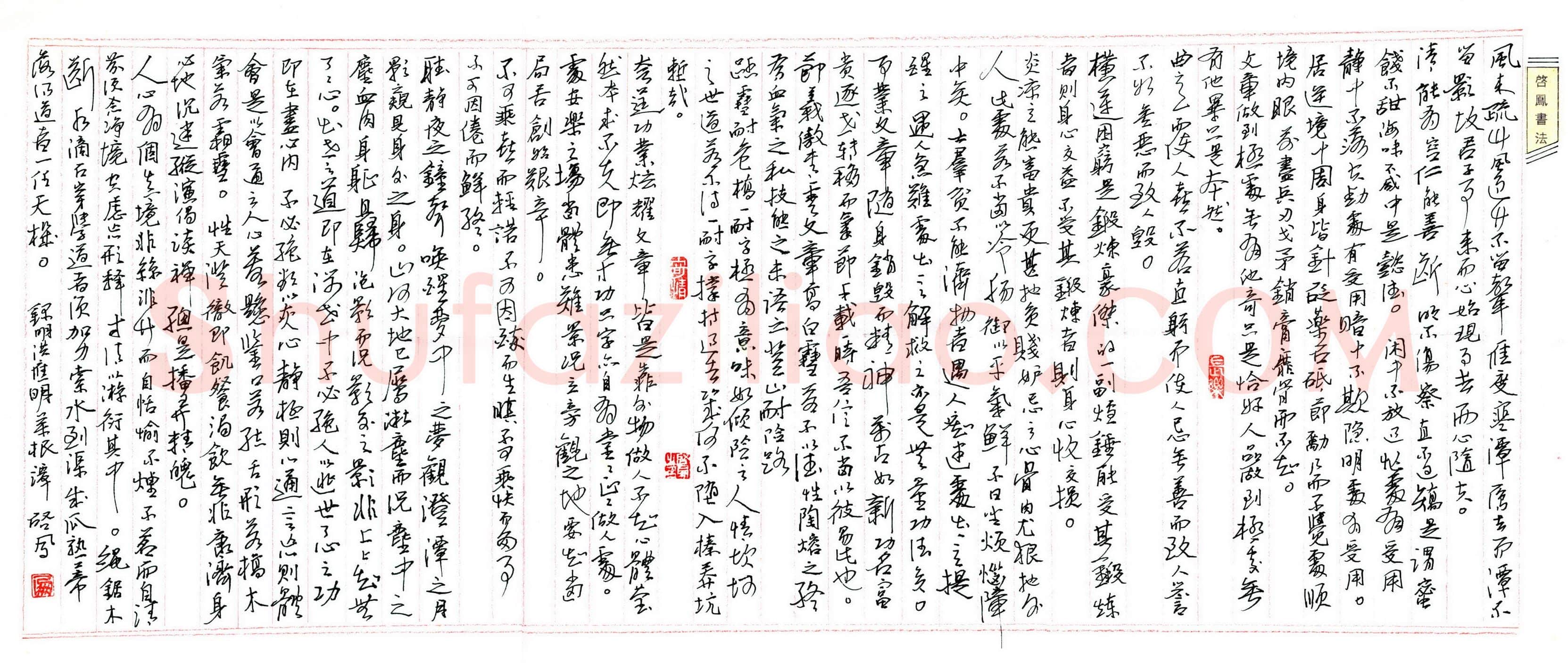 启凤硬笔行书录洪应明菜根谭,启凤硬笔书法作品