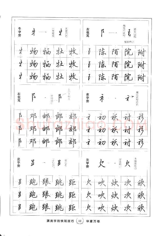 田英章硬笔行书字帖,摘自田英章漂亮字的快写技巧字帖