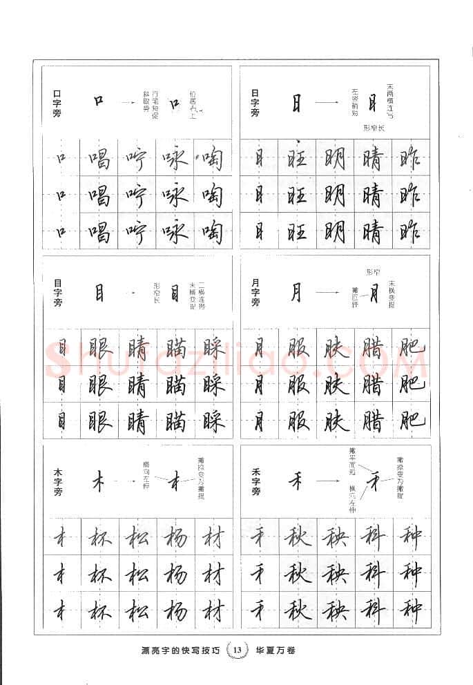 田英章硬笔行书字帖,摘自田英章漂亮字的快写技巧字帖