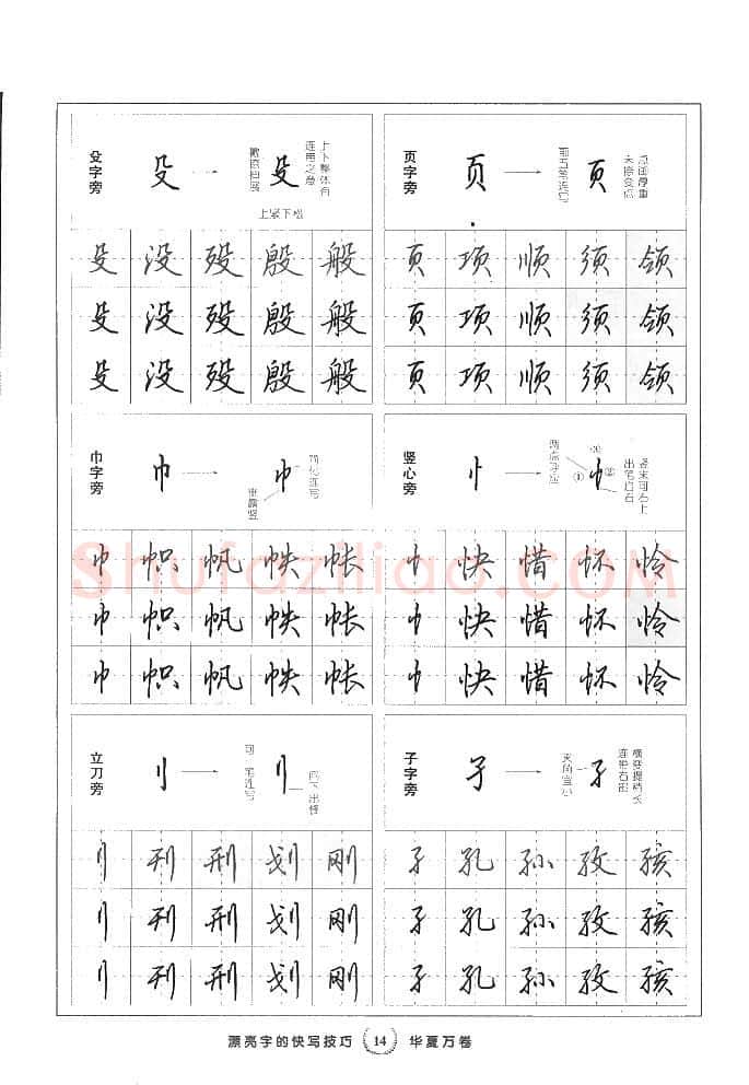 田英章硬笔行书字帖,摘自田英章漂亮字的快写技巧字帖