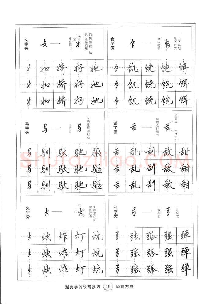 田英章硬笔行书字帖,摘自田英章漂亮字的快写技巧字帖