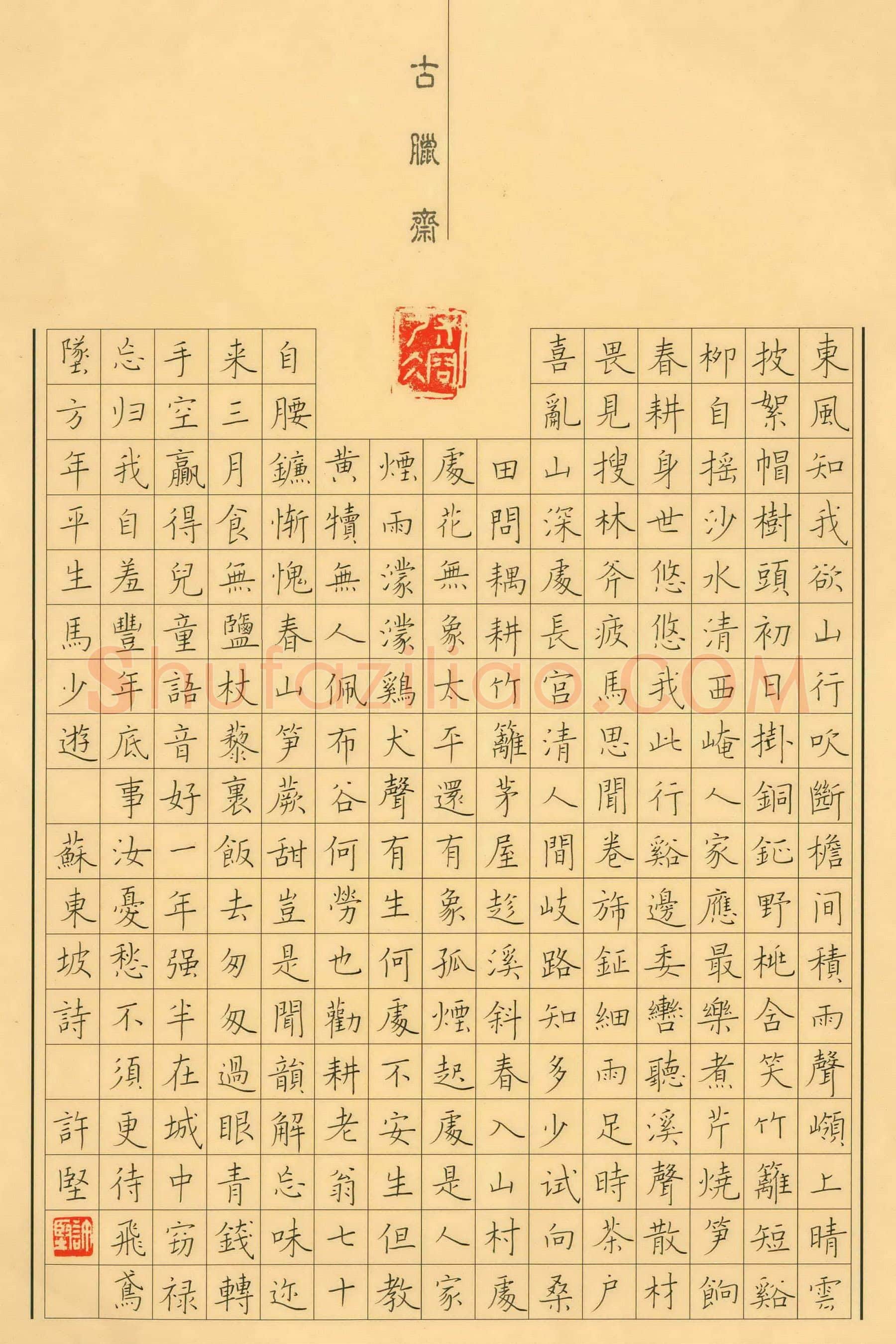 许坚硬笔楷书苏东坡词,许坚硬笔书法作品