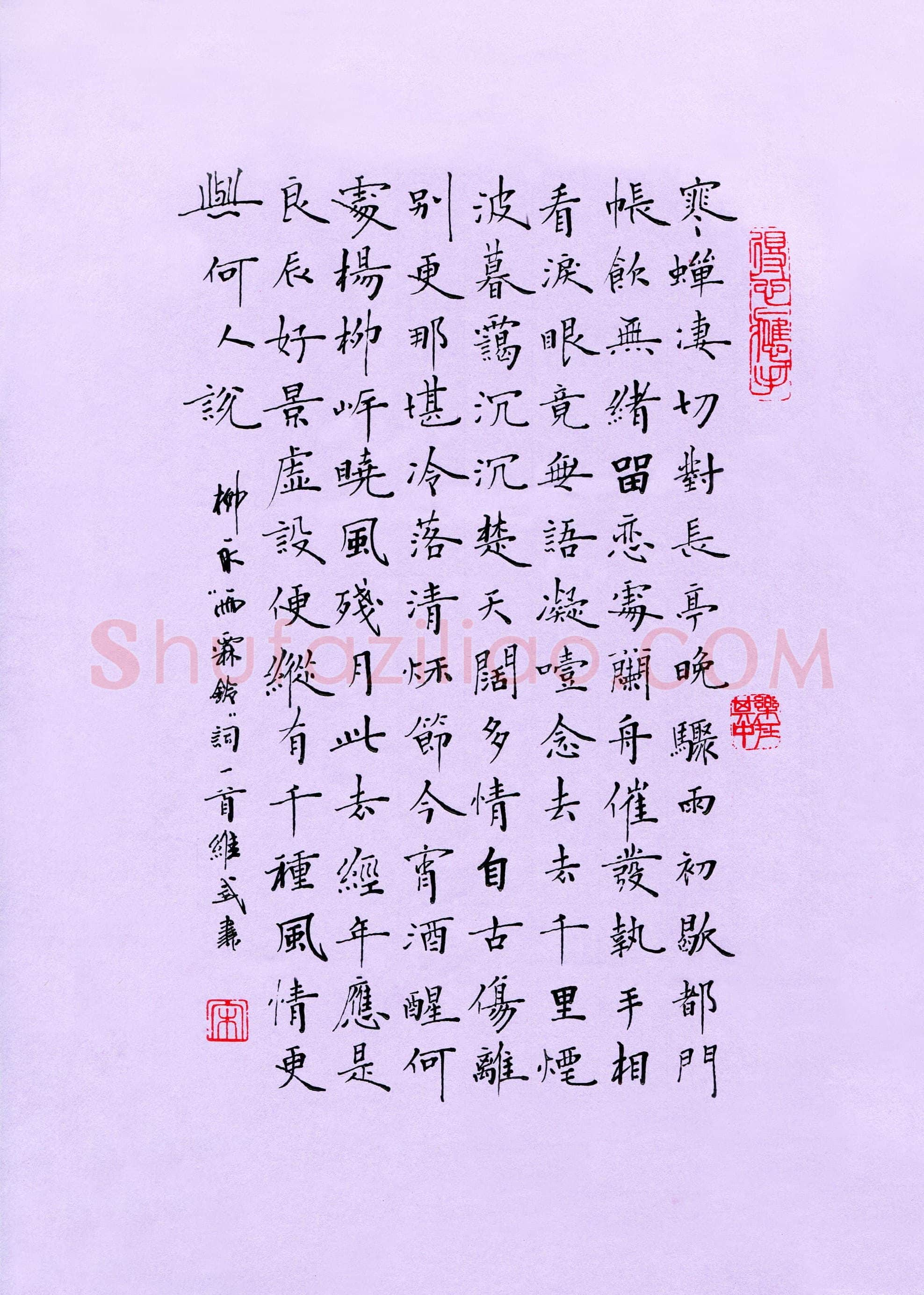 宋维武(成人组)硬笔书法大赛入围作品选登,宋维武硬笔书法作品