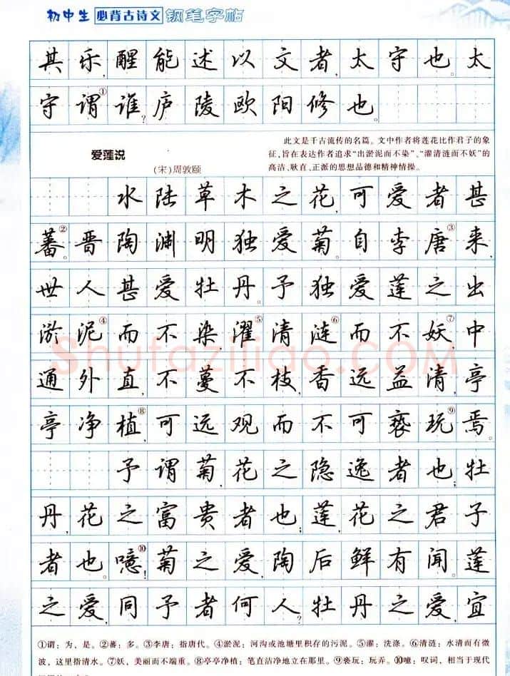 吴玉生行书钢笔字帖《初中生必背古诗文》 | 钢笔书法字帖