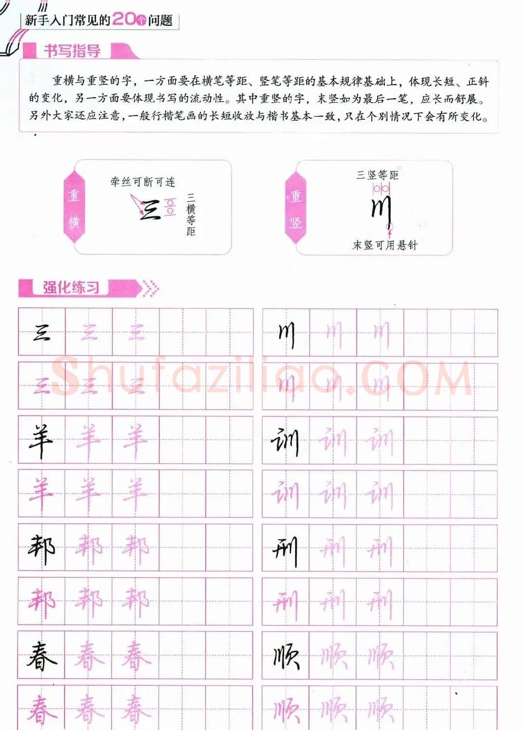 荆霄鹏硬笔行楷字帖《新手入门常见的20个问题》 | 硬笔书法字帖