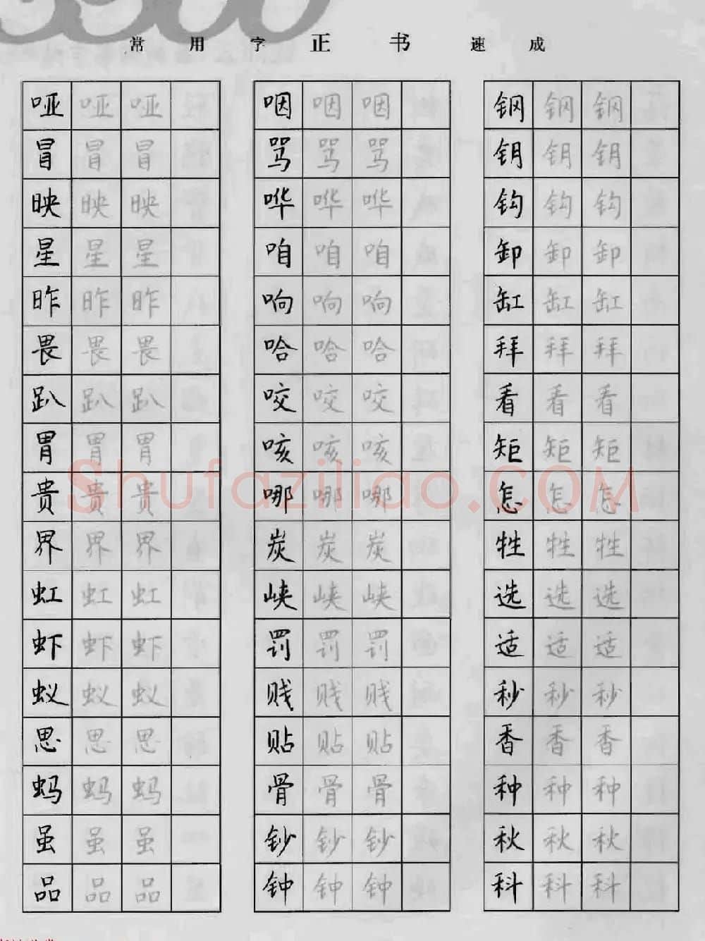 上海钱沛云钢笔字帖《3500常用字正书速成》 | 硬笔书法字帖