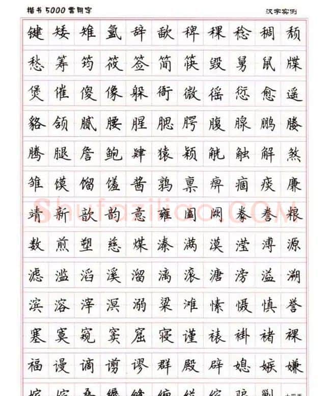 卢中南硬笔书法5000常用字楷书字帖 | 钢笔书法字帖