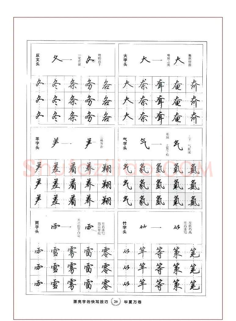 田英章行书漂亮字的快写技巧 | 钢笔书法字帖