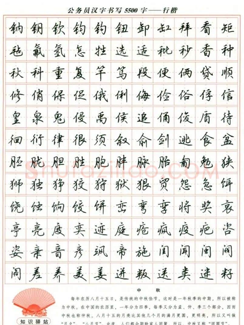 吴玉生钢笔行楷字帖《公务员汉字书写5500字》 | 硬笔书法字帖