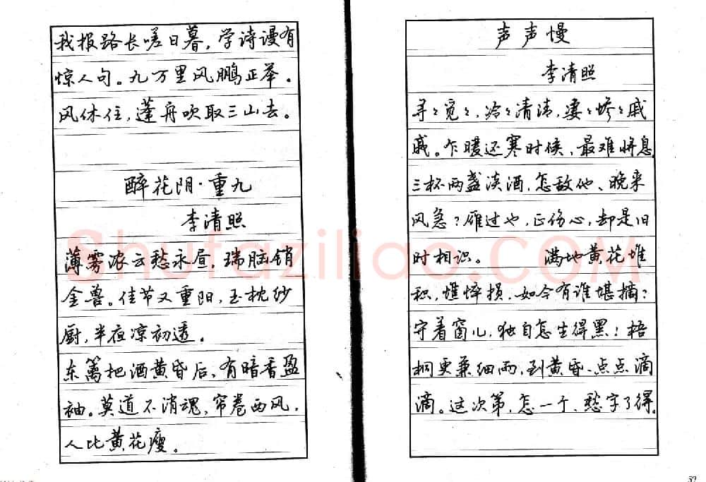 书法自学丛帖《中学生唐宋诗词钢笔字帖》 | 钢笔书法字帖