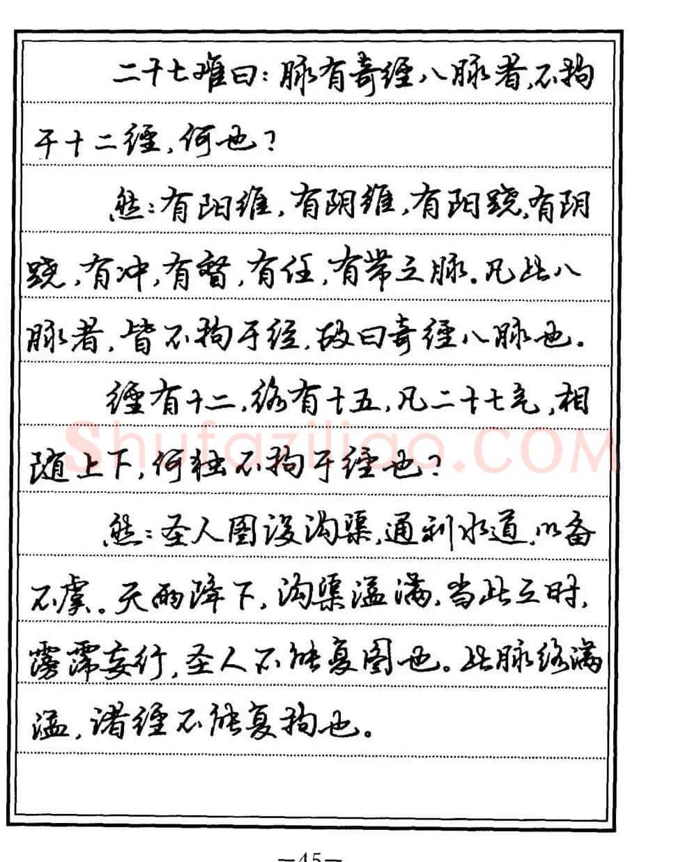 苏德生书法《中医经典钢笔字帖难经》 | 硬笔书法字帖