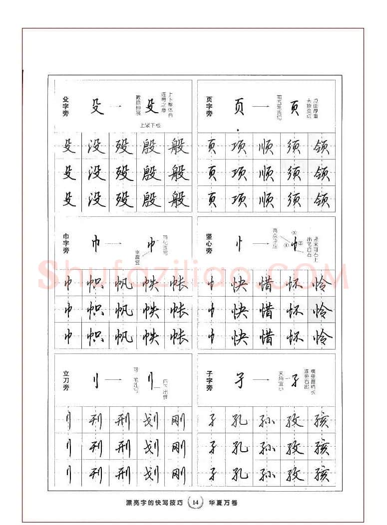 田英章行书漂亮字的快写技巧 | 钢笔书法字帖