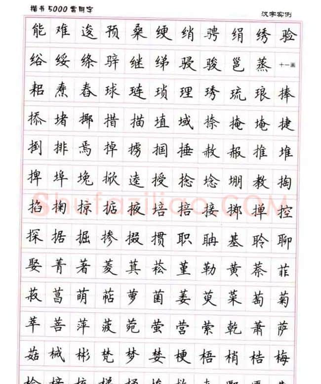 卢中南硬笔书法5000常用字楷书字帖 | 钢笔书法字帖