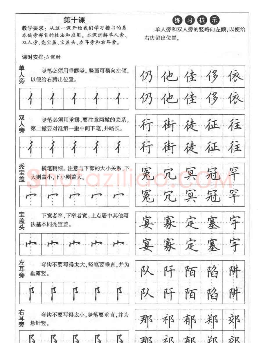田英章钢笔书法教材:楷书行书笔画偏旁二十三课 | 硬笔书法字帖