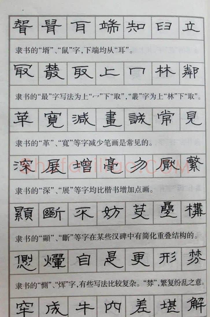 硬笔书法隶书结构一百法增广汉隶辨异歌 | 钢笔书法字帖