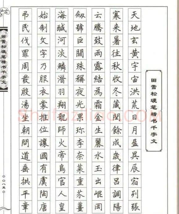 田雪松硬笔书法《楷书千字文》 | 钢笔书法字帖