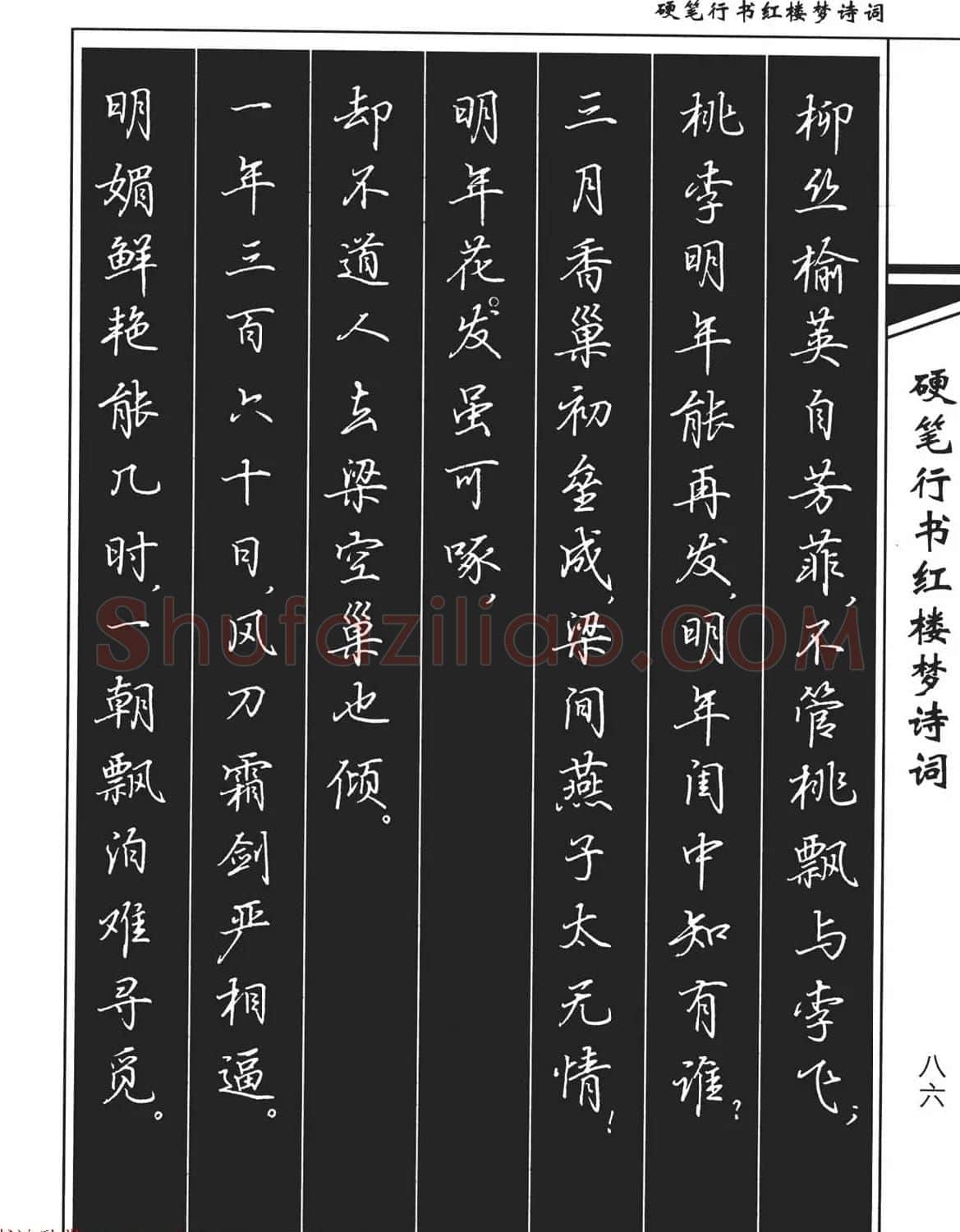 吴玉生钢笔字帖欣赏《硬笔行书红楼梦诗词》 | 硬笔书法字帖
