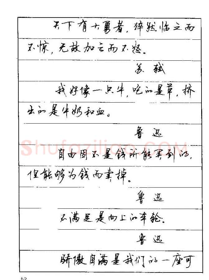 顾仲安钢笔行楷字帖文豪妙语 | 硬笔书法字帖