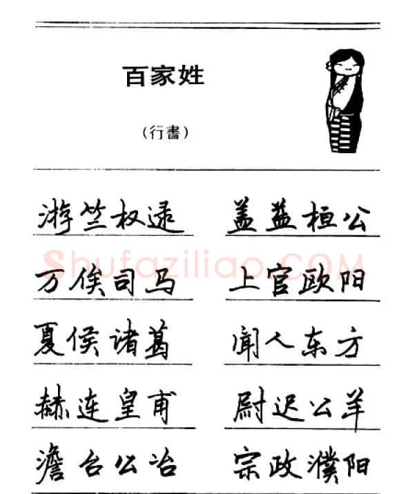 钢笔字帖下载:《钢笔行书百家姓》 | 钢笔书法字帖