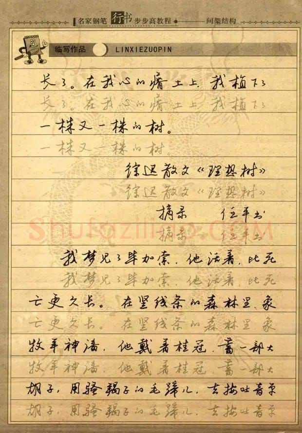 名家钢笔行书字帖：间架结构教程 | 钢笔书法字帖