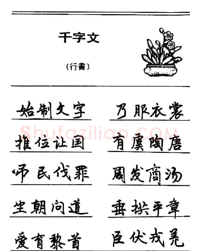 钢笔书法《千字文》行书字帖欣赏 | 钢笔书法字帖