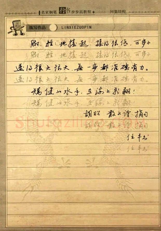 名家钢笔行书字帖：间架结构教程 | 钢笔书法字帖