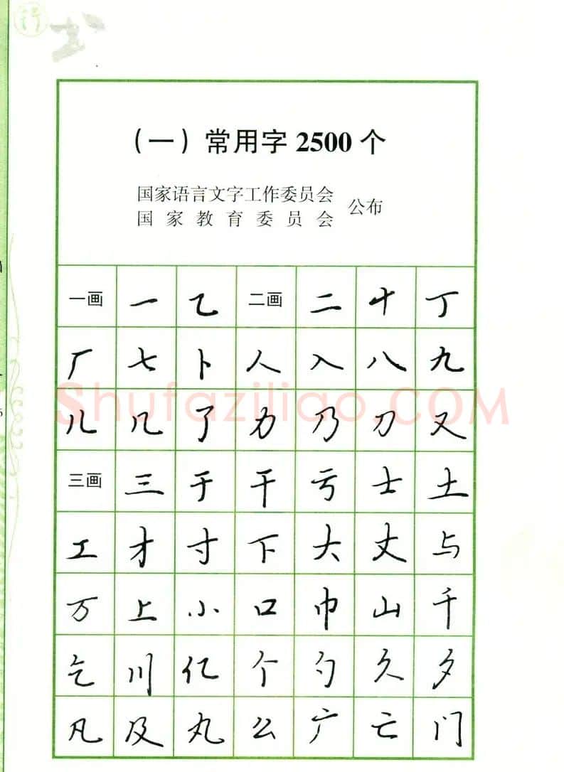 钢笔字帖:常用行书范字2500个 | 硬笔书法字帖
