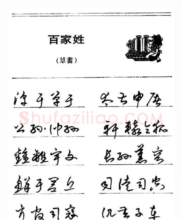 钢笔字帖下载:《钢笔草书百家姓》 | 硬笔书法字帖
