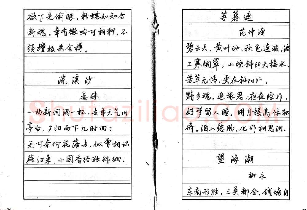书法自学丛帖《中学生唐宋诗词钢笔字帖》 | 钢笔书法字帖