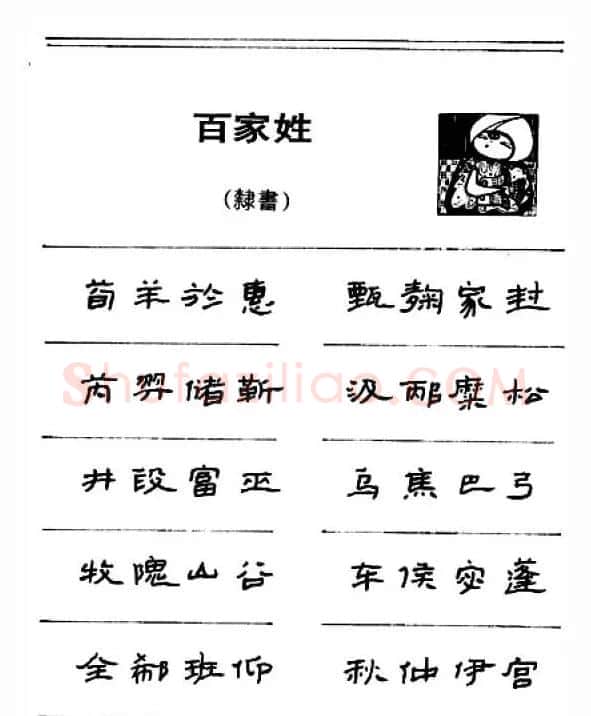 钢笔字帖下载:《钢笔隶书百家姓》 | 钢笔书法字帖