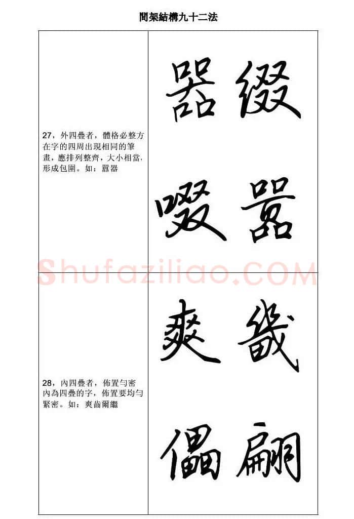 田英章钢笔字帖行书间架结构九十二法 | 钢笔书法字帖