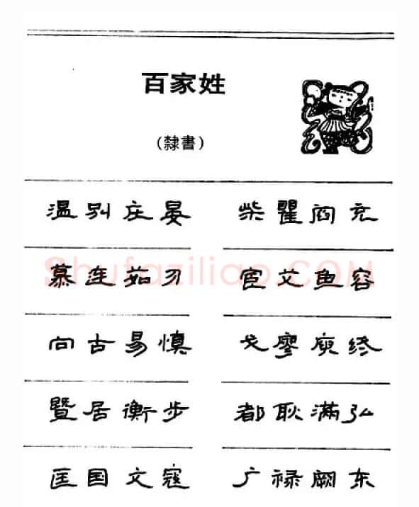 钢笔字帖下载:《钢笔隶书百家姓》 | 钢笔书法字帖