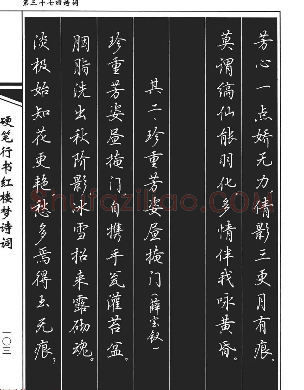 吴玉生钢笔字帖欣赏《硬笔行书红楼梦诗词》 | 硬笔书法字帖