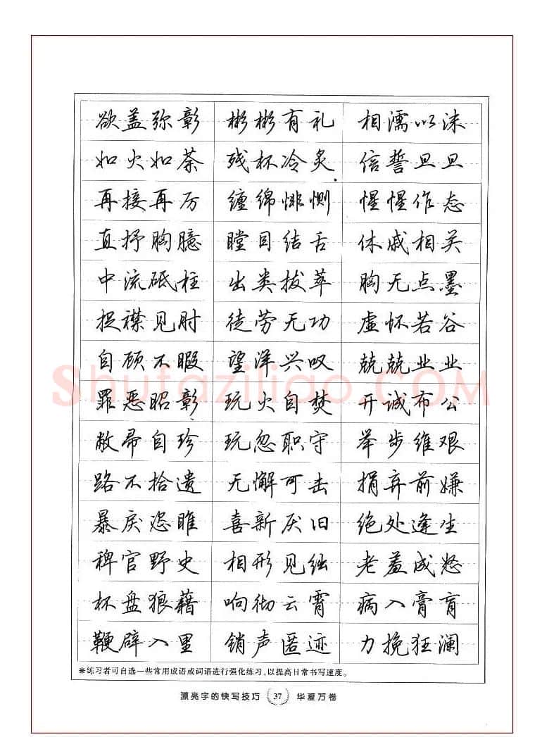 田英章行书漂亮字的快写技巧 | 钢笔书法字帖