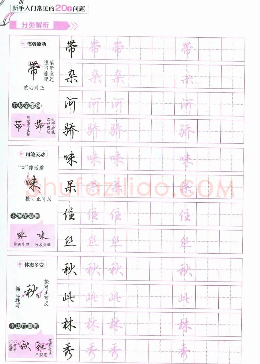 荆霄鹏硬笔行楷字帖《新手入门常见的20个问题》 | 硬笔书法字帖