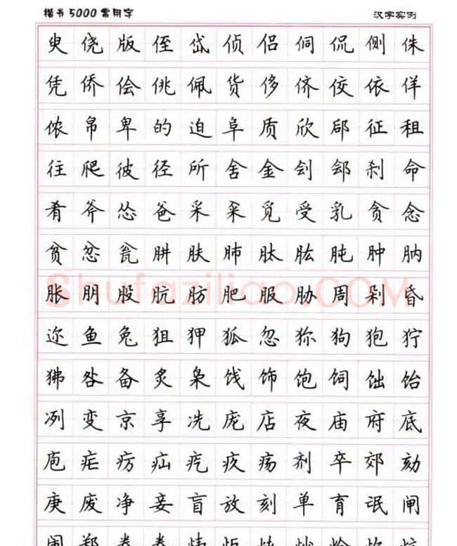 卢中南硬笔书法5000常用字楷书字帖 | 钢笔书法字帖