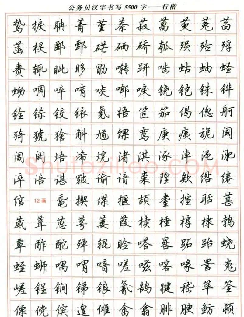 吴玉生钢笔行楷字帖《公务员汉字书写5500字》 | 硬笔书法字帖