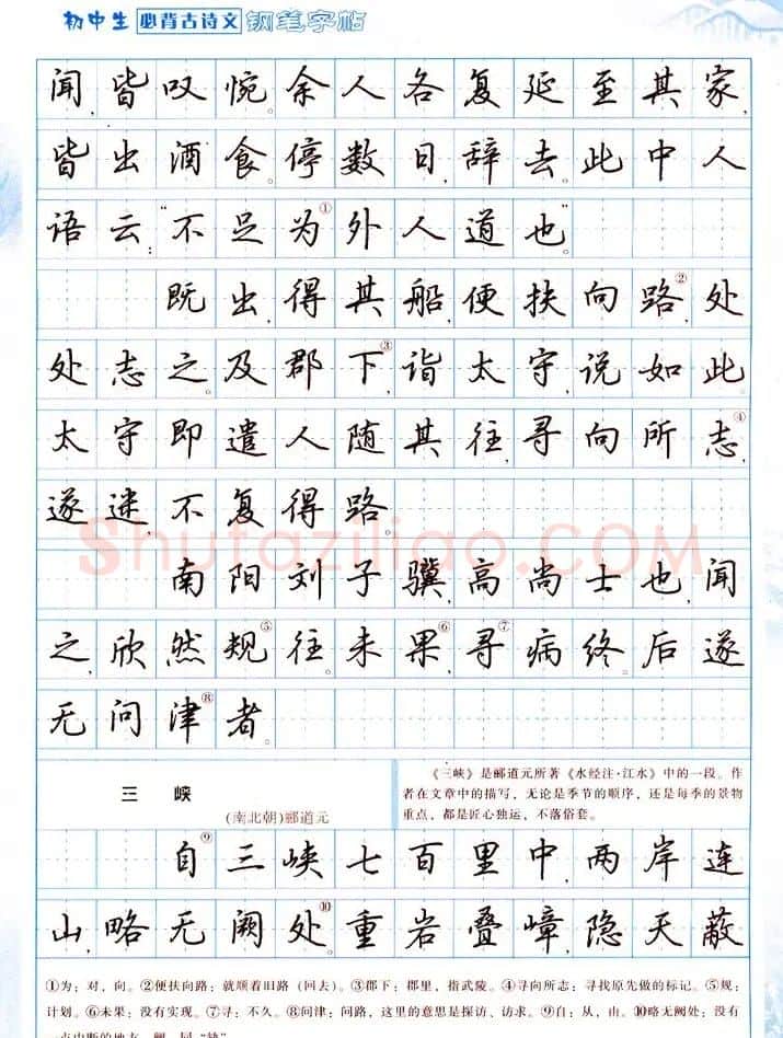 吴玉生行书钢笔字帖《初中生必背古诗文》 | 钢笔书法字帖
