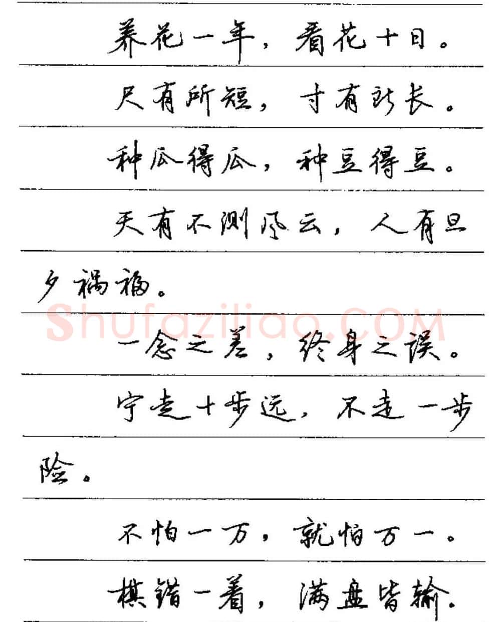 卢中南硬笔字帖《谚语名句》行书篇 | 钢笔书法字帖