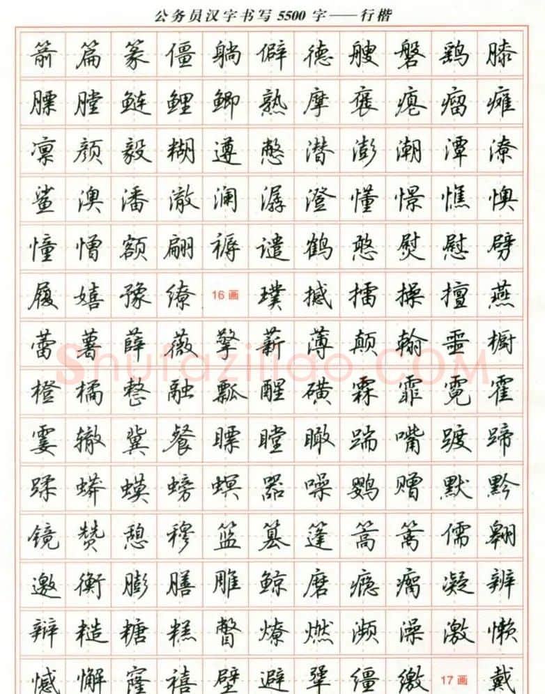 吴玉生钢笔行楷字帖《公务员汉字书写5500字》 | 硬笔书法字帖