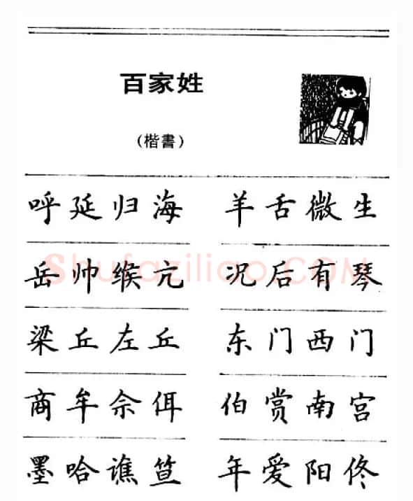 钢笔字帖下载:《钢笔楷书百家姓》 | 硬笔书法字帖