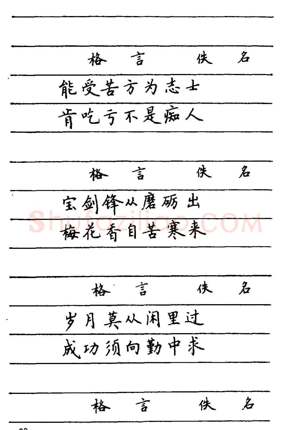 卢中南楷书《中国名联钢笔字帖》 | 钢笔书法字帖