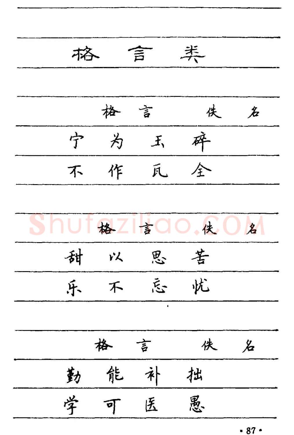 卢中南楷书《中国名联钢笔字帖》 | 钢笔书法字帖