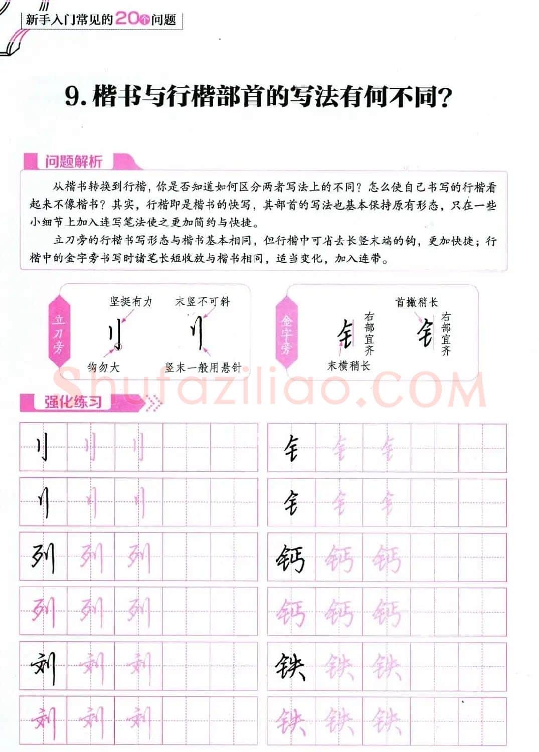 荆霄鹏硬笔行楷字帖《新手入门常见的20个问题》 | 硬笔书法字帖