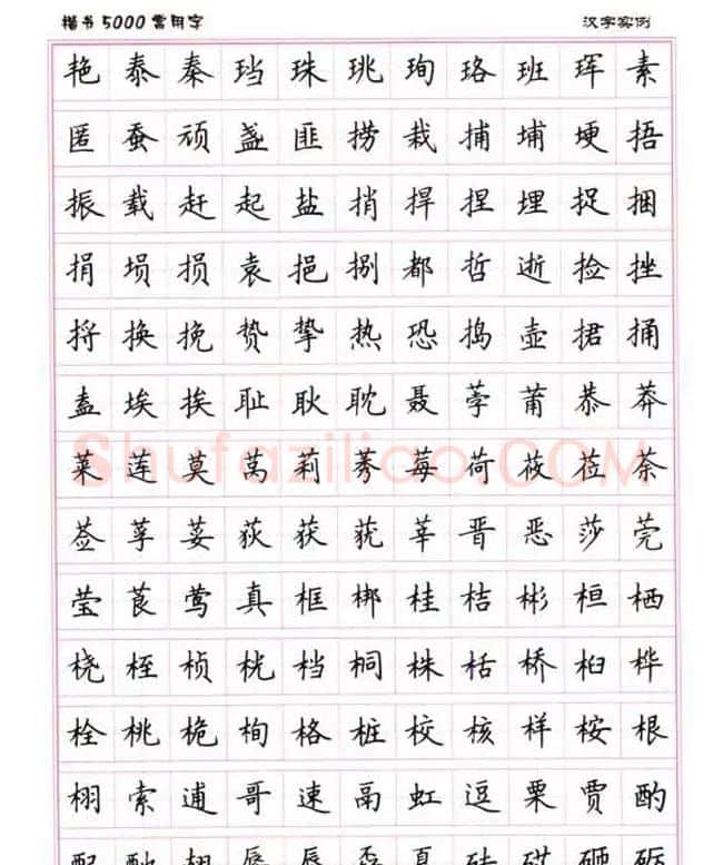 卢中南硬笔书法5000常用字楷书字帖 | 钢笔书法字帖