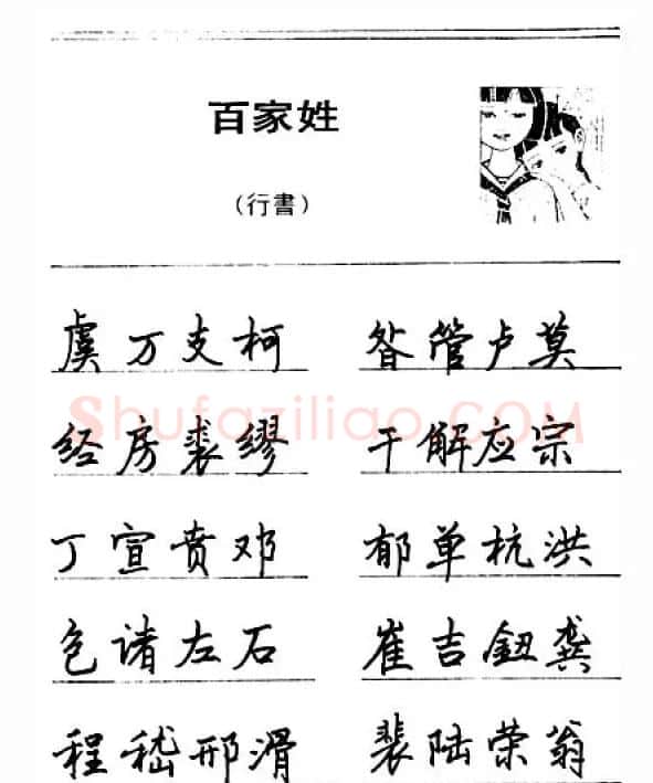 钢笔字帖下载:《钢笔行书百家姓》 | 钢笔书法字帖